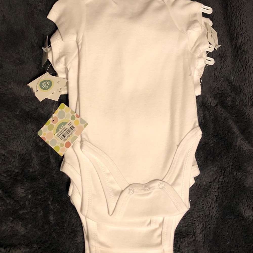 Little Me 5 pack white bodysuits